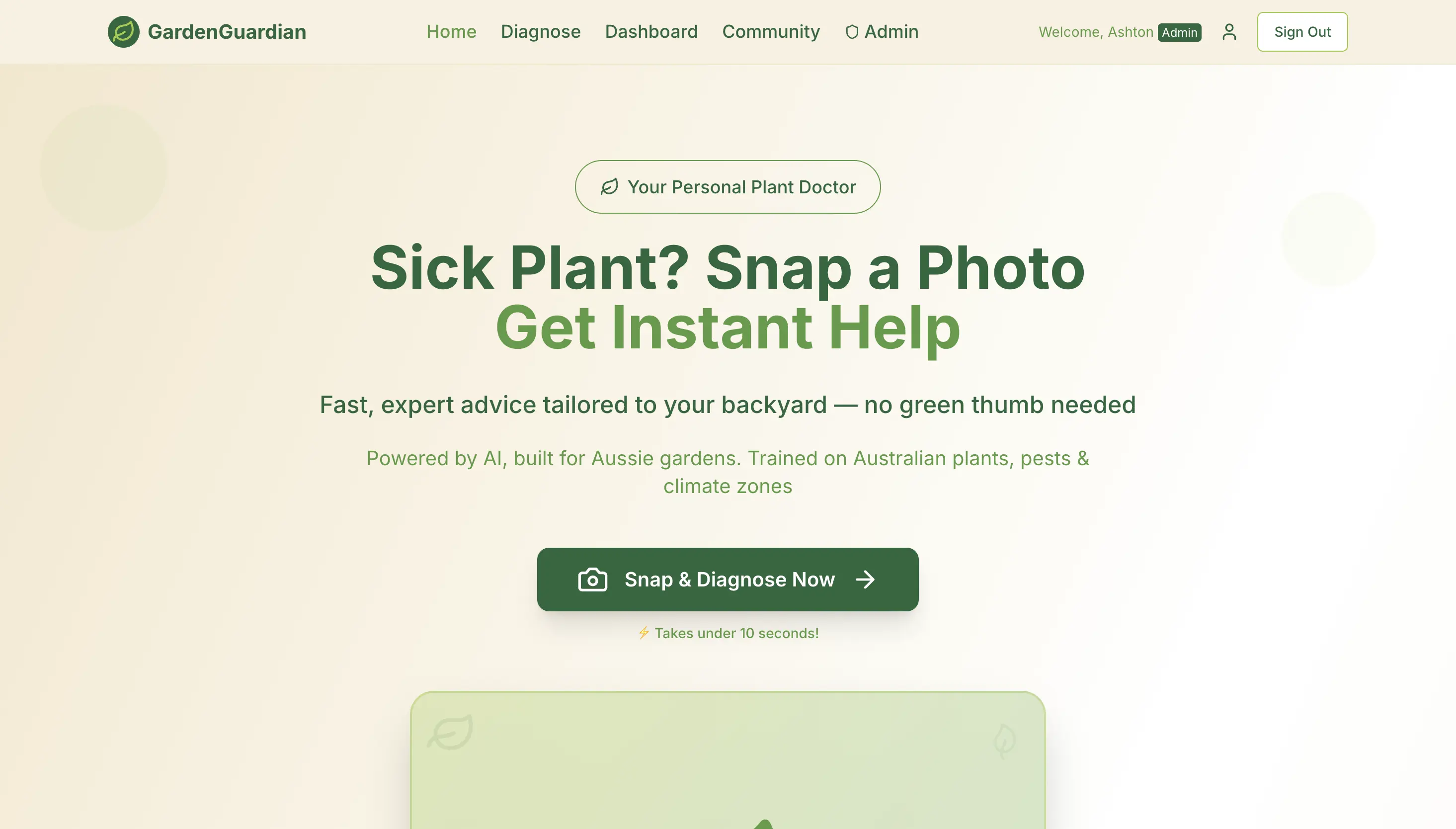 GardenGuardian web app